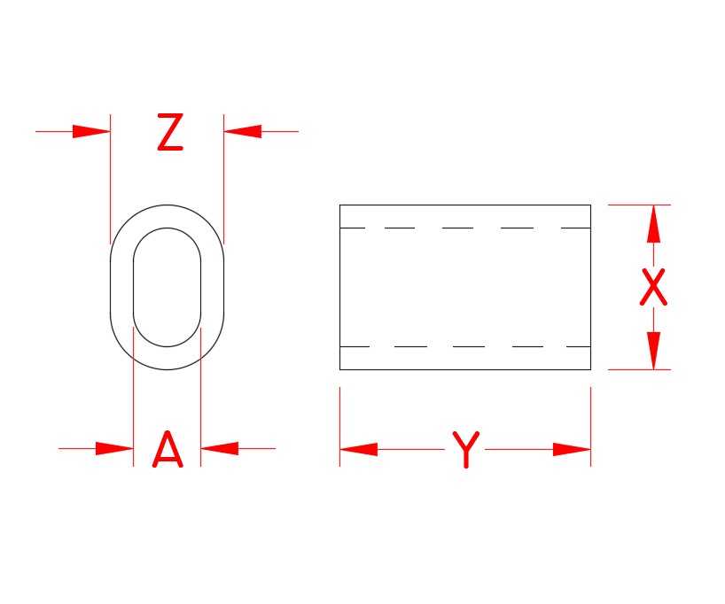 Stainless Steel Swage Sleeve, S0750-0001, S0750-0002, S0750-0003, S0750-0004, S0750-0005, S0750-0006, S0750-0007, S0750-0008, S0750-0010, S0750-0016, S0750-0020, S0750-0025, Line Drawing Stainless Steel Swage Sleeve, S0750-0001, S0750-0002, S0750-0003, S0750-0004, S0750-0005, S0750-0006, S0750-0007, S0750-0008, S0750-0010, S0750-0016, S0750-0020, S0750-0025, Line Drawing